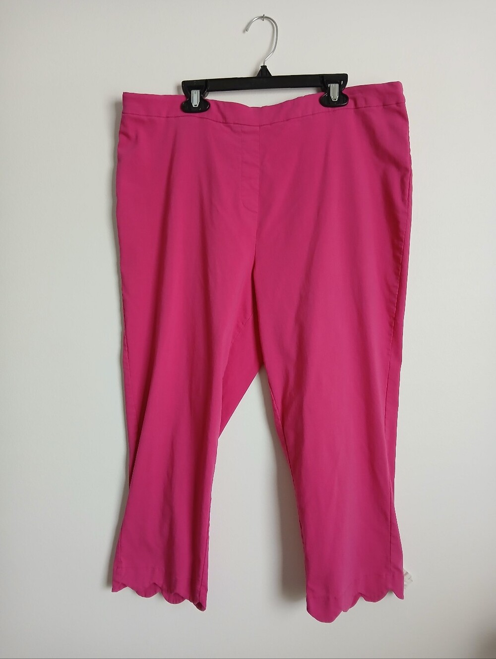 Zac & Rachel Pink Capri Pants Scalloped Hem Pull On Size 16